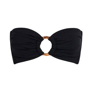 Montce Black Rib Tori Bandeau Bikini Top